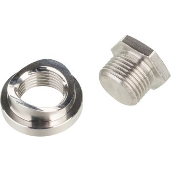 Bague filetée inox à souder pour raccord de sonde lambda, avec bouchon zingué, M18x1.5