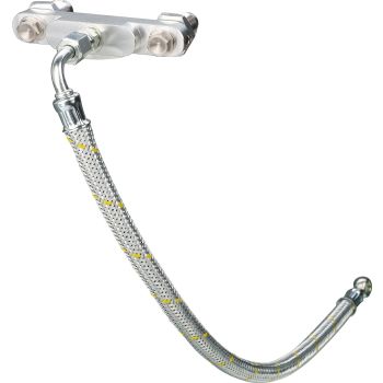Durite de lubrification double 'Classic', tressée inox
