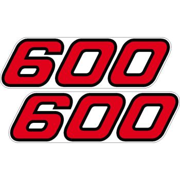 Decor/Decal Set Side Cover, red/black RH/LH (sticker, 1 pair), OEM reference # 55U-21781-00