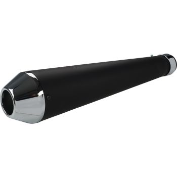 Silencieux universel 'MegPhone', noir, contre-cône chromé, long. env 44cm, diam raccord 44.5mm (non homologué, bruyant, DB-killer 93606 conseillé)