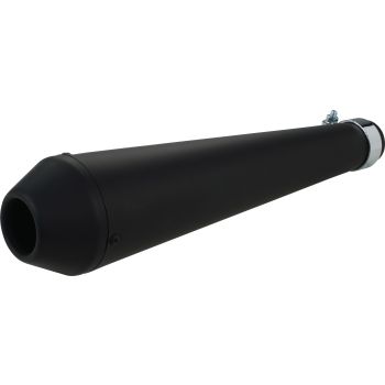 Silencieux universel 'MegPhone', noir, long. env. 44cm, raccord collecteur 44.5mm (non homologué, bruyant, chicane 93606 conseillée)