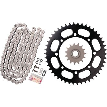 Kit chaîne à joints toriques en X, DID 520VX3, 15/46, 110 maillons, ouverte, noire, avec attache rapide à clipser