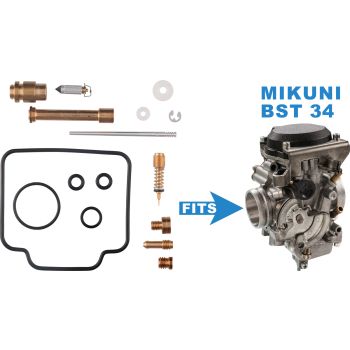 Kit de réfection carburateur KEDO pour Mikuni BST-34 (gicl. princ. #165, gicl. ralenti #45)
