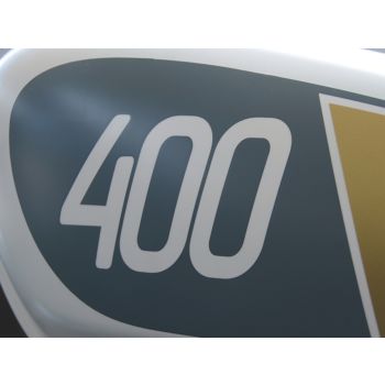 Autocollants de réservoir 'Hommage 400', inspiré de la légendaire XT 500. Noir/or. Kit complet