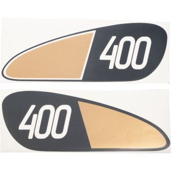 Autocollants de réservoir 'Hommage 400', inspiré de la légendaire XT 500. Noir/or. Kit complet