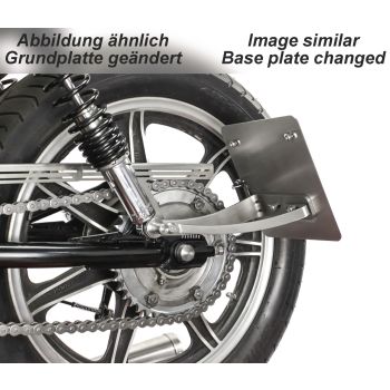 Lateral License Plate Bracket 'Pure', incl. LED license plate light and reflector e-approved, stainless steel/aluminium, incl. mounting material
