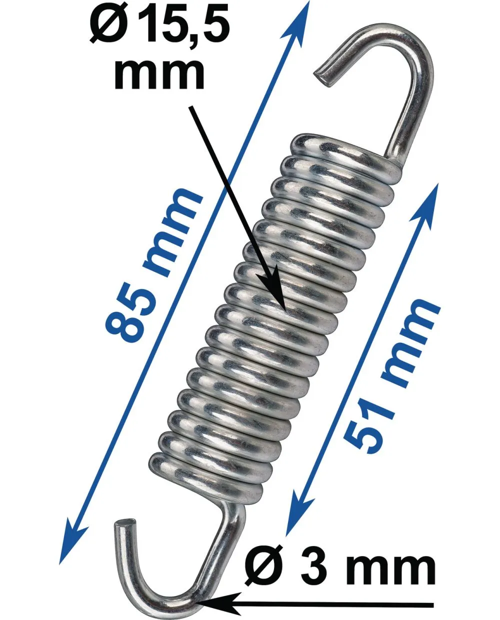 Lot De 5 Ressorts De Compression - Longueur Libre 85mm, Diamètre Extérieur 9mm, Fil 0.7mm, Acier Haute élasticité