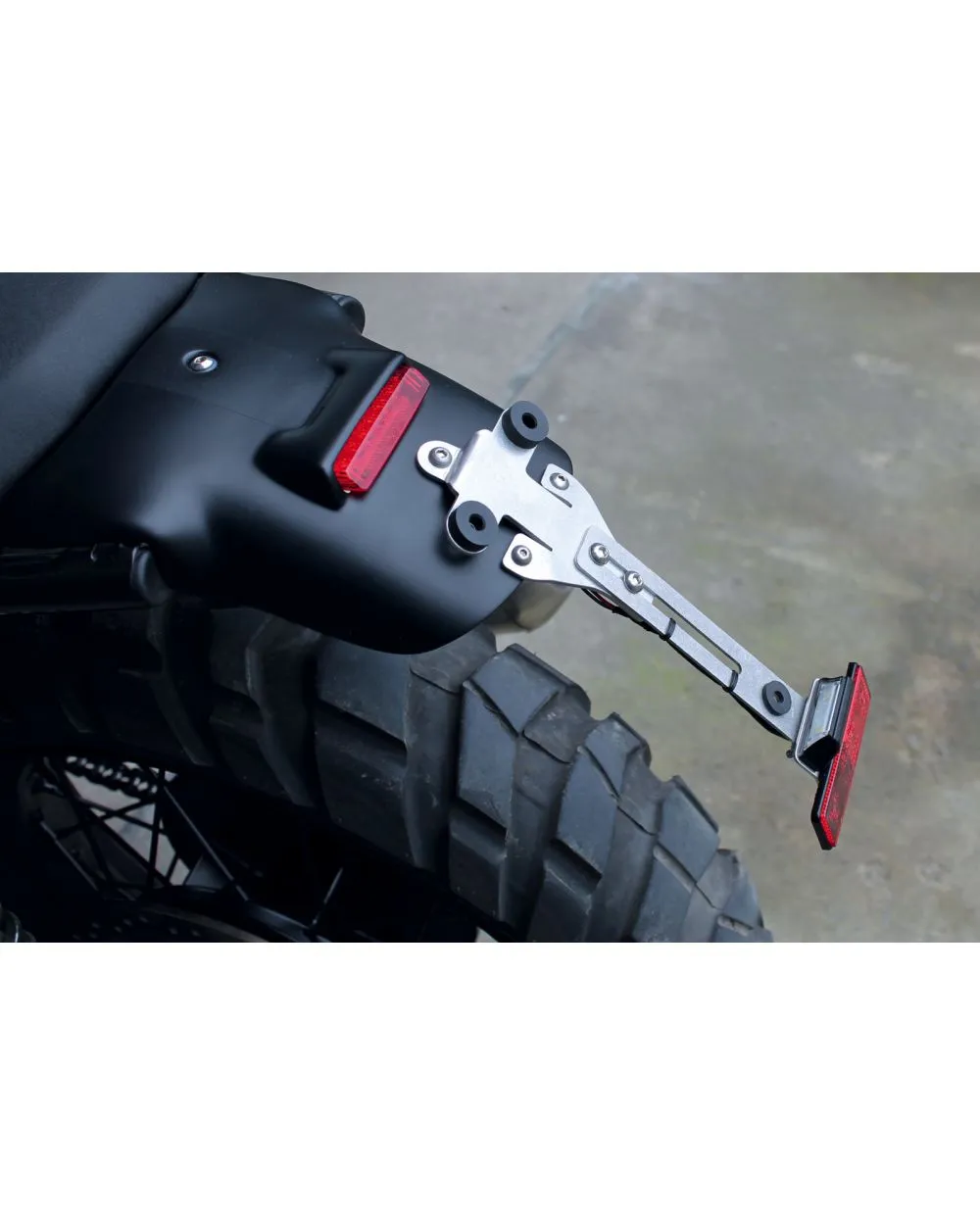 NAVESO Support De Plaque D'immatriculation Moto Réglable - Alliage Aluminium Avec éclairage LED - Universel